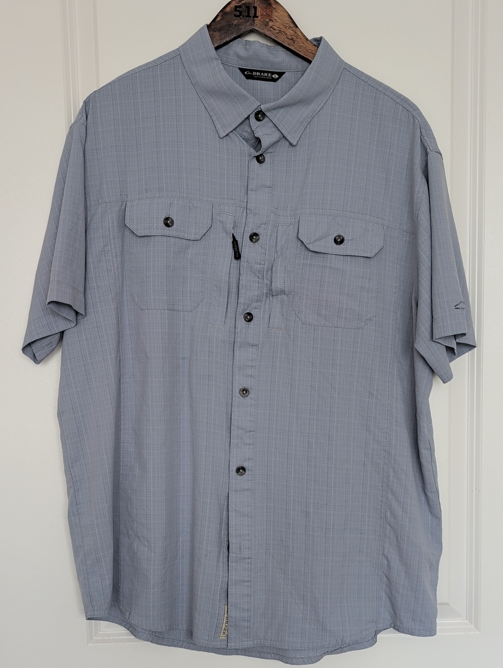 Drake Short Sleeve Button-Up Shirt in Light Blue